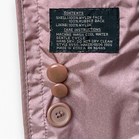 Vintage Changing Scene Rain Coat Belt Size 18 Zip Out Quilted Liner Shiny Fabric - Picture 12 of 16